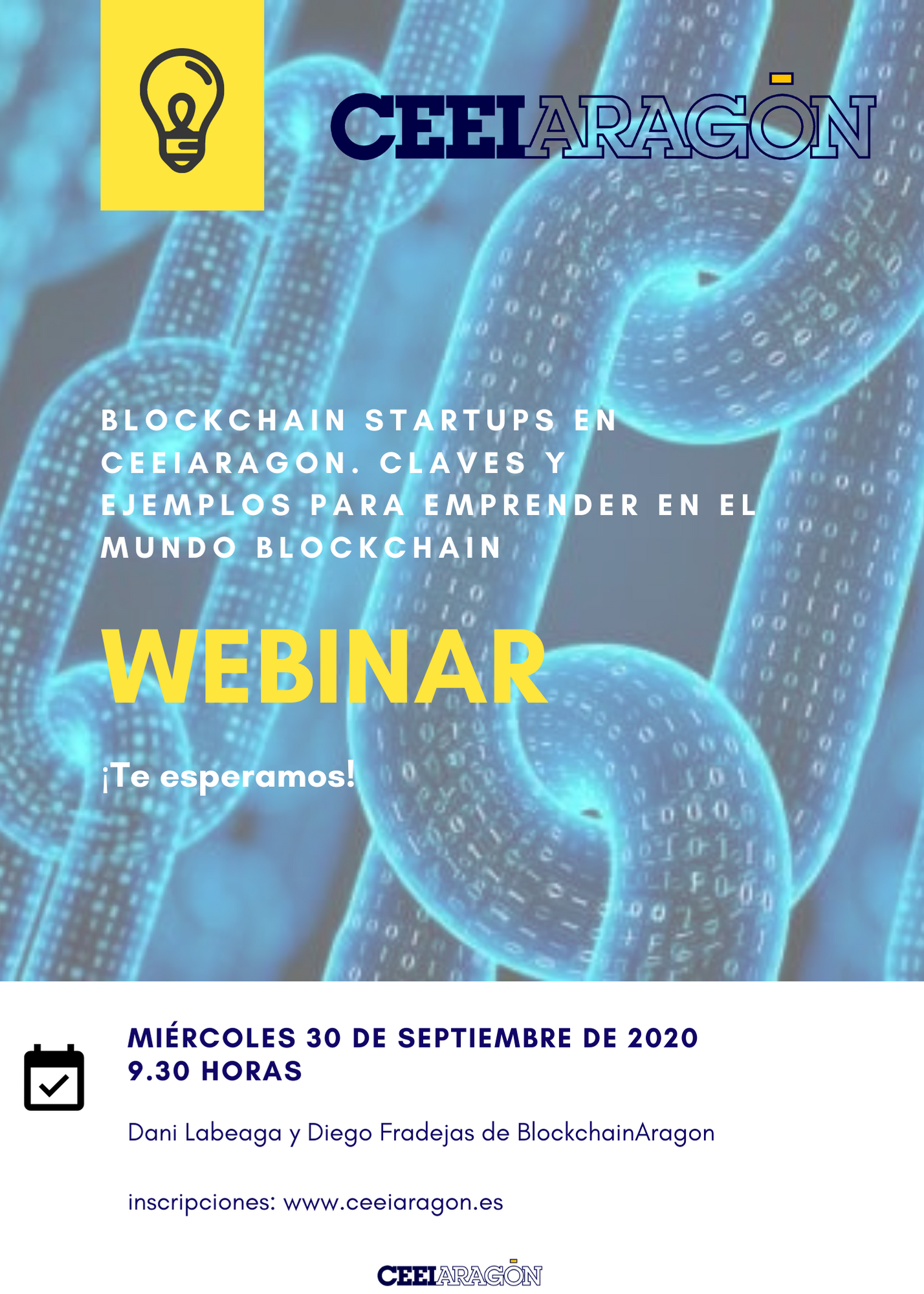 Webinar «Blockchain startups en CEEIARAGÓN. Claves y ejemplos para emprender en el mundo blockchain»