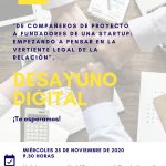 Desayuno digital CEEI “De compañeros de proyecto a fundadores de una startup: empezando a pensar en la vertiente legal de la relación”