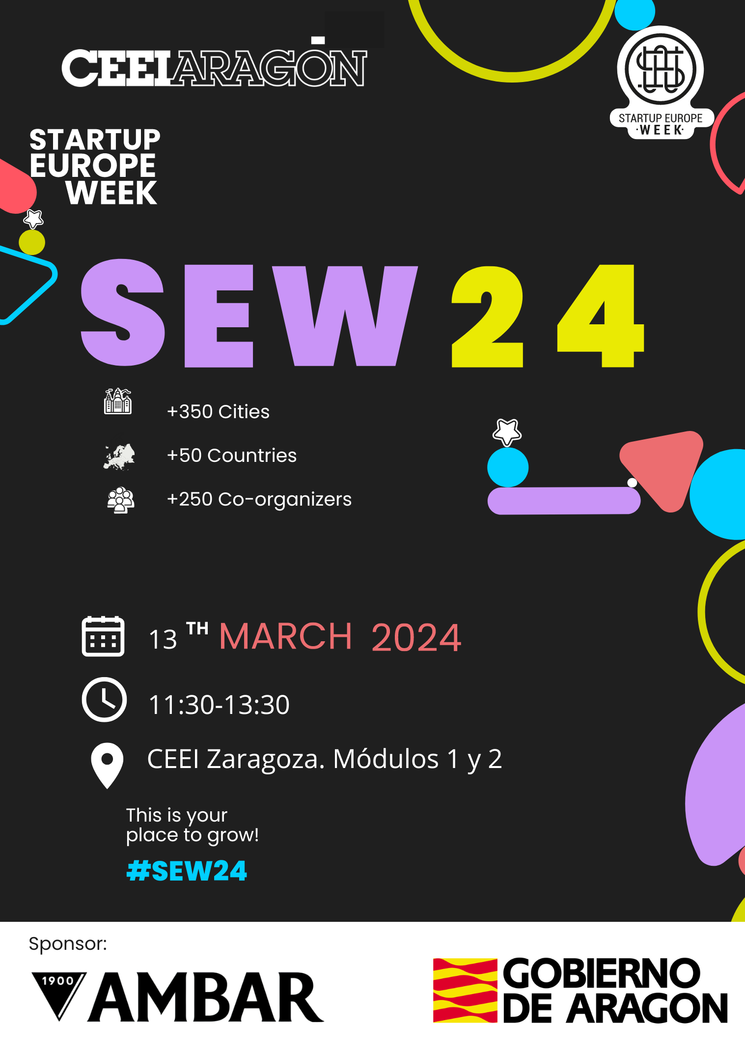 La Startup Europe Week (SEW) vuelve a Zaragoza de la mano de CEEIARAGON